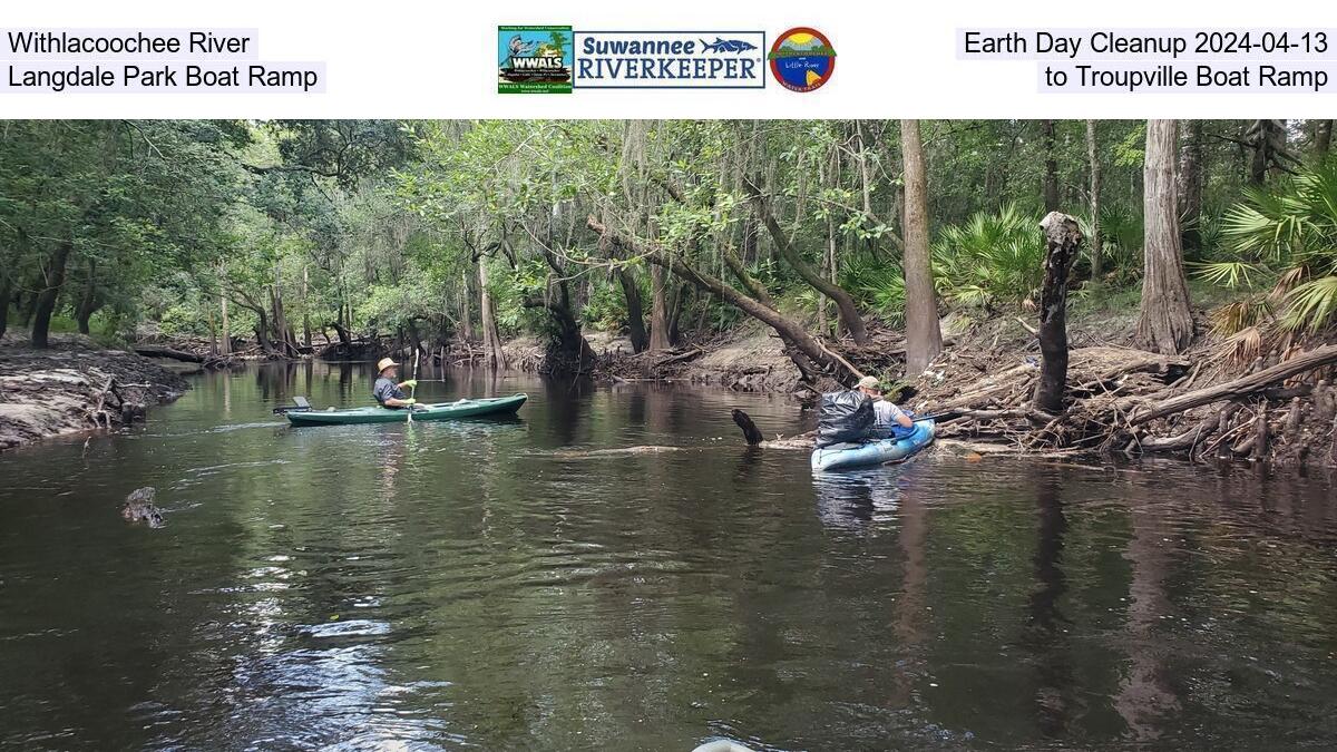 Withlacoochee River, Earth Day Cleanup 2024-04-13, Langdale Park Boat Ramp, to Troupville Boat Ramp