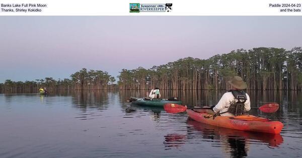 Banks Lake Full Pink Moon, Paddle 2024-04-23, Thanks, Shirley Kokidko, and the bats