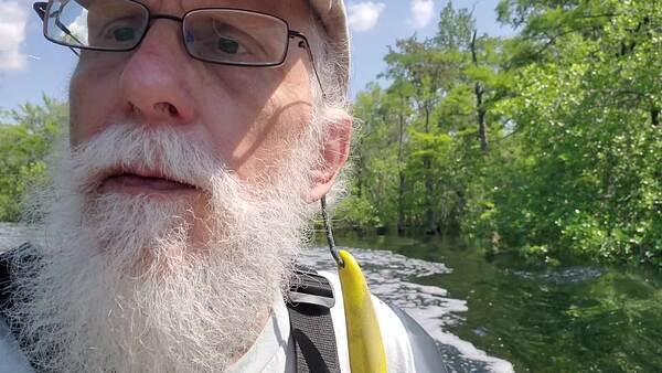 Movie: Approaching US 441 Bridge and Suwannee River Visitors Center, 30.6819, -82.5598 (38M)