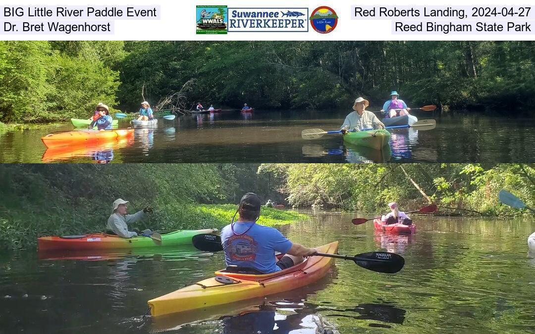 BIG Little River Paddle Event, Red Roberts Landing, 2024-04-27, led by Dr. Bret Wagenhorst to Reed Bingham State Park (meetup)