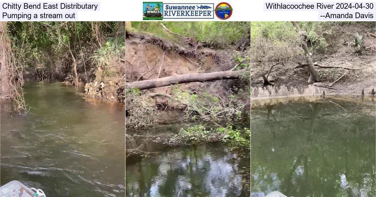 Chitty Bend East Distributary, Withlacoochee River 2024-04-30, Pumping out a stream --Amanda Davis