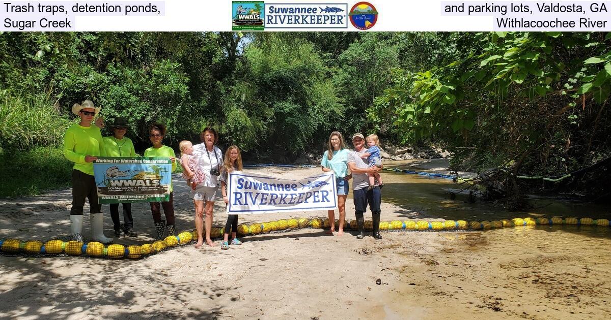 Trash traps, detention ponds, and parking lots, Valdosta, GA, Sugar Creek, Withlacoochee River