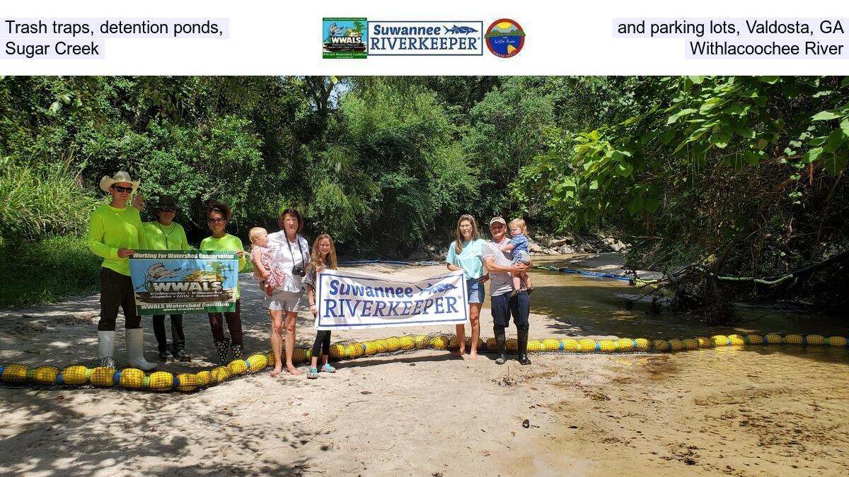 Trash traps, detention ponds, and parking lots, Valdosta, GA, Sugar Creek, Withlacoochee River