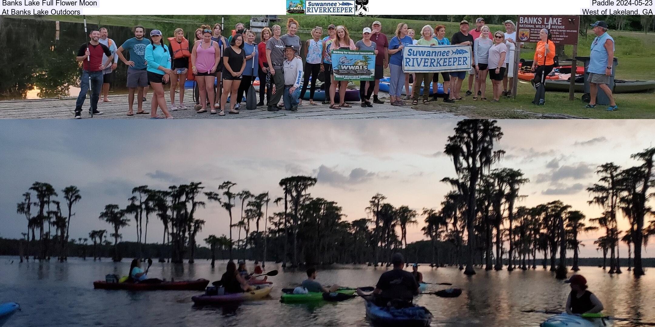 Banks Lake Full Flower Moon, Paddle 2024-05-23, At Banks Lake Outdoors, West of Lakeland, GA