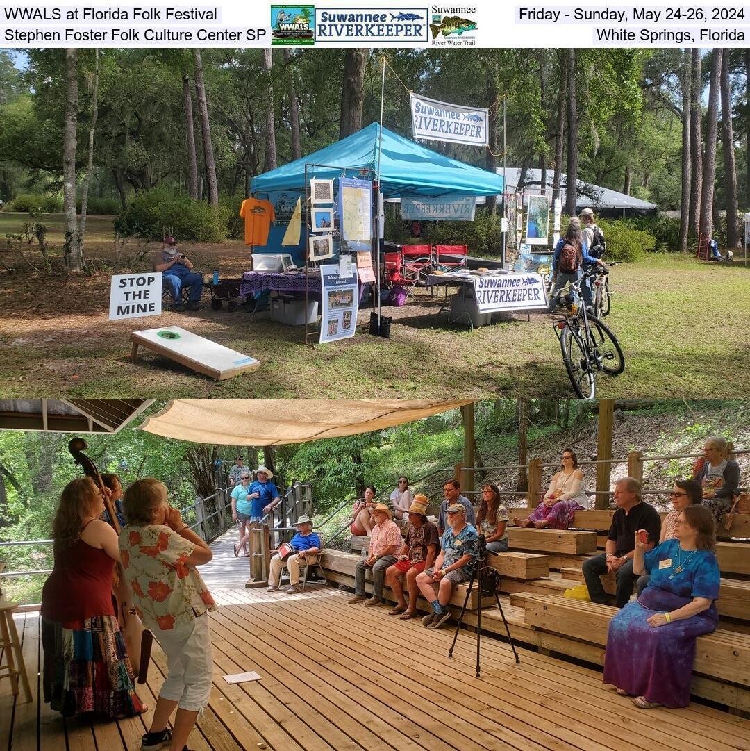 WWALS at Florida Folk Festival, Friday - Sunday, May 24-26, 2024, Stephen Foster Folk Culture Center SP, White Springs, Florida