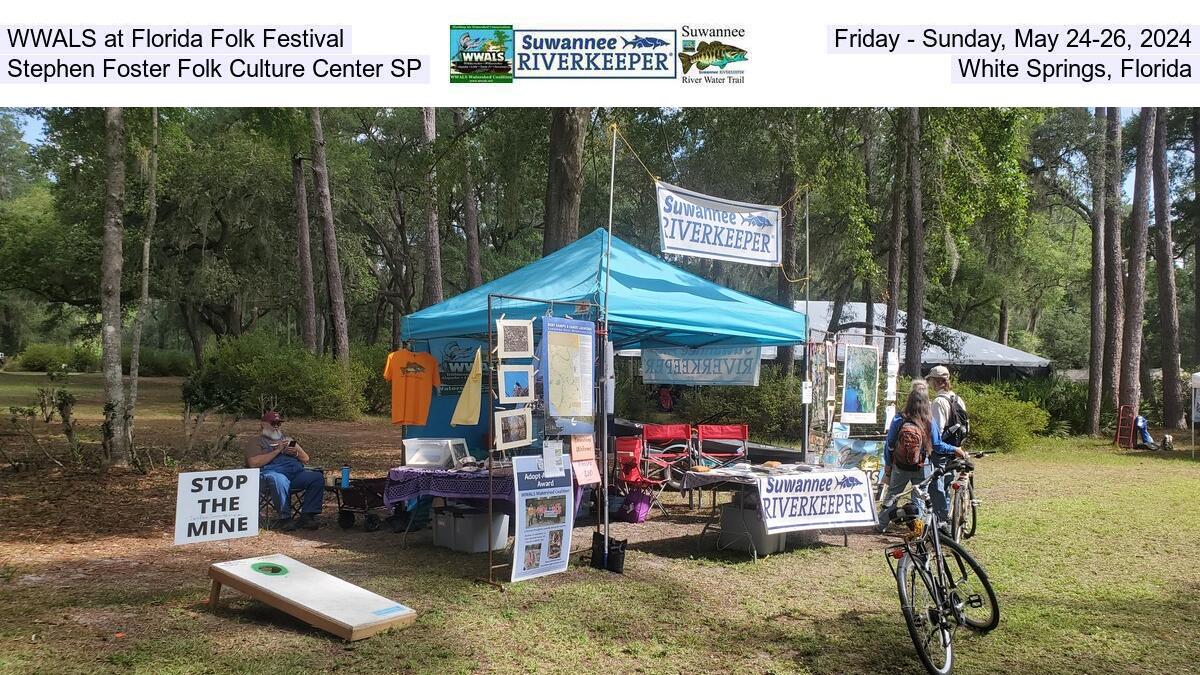 WWALS at Florida Folk Festival, Friday - Sunday, May 24-26, 2024, Stephen Foster Folk Culture Center SP, White Springs, Florida