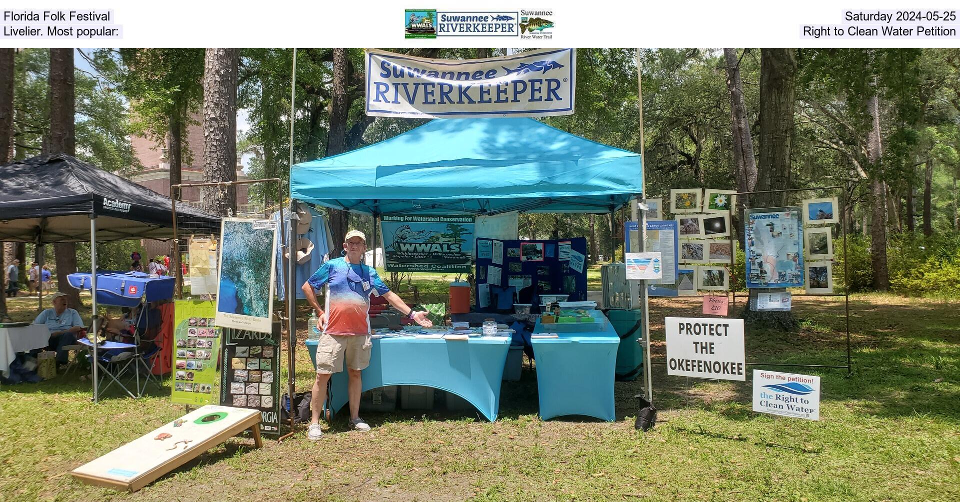 Florida Folk Festival, Saturday 2024-05-25, Livelier. Most popular:, Right to Clean Water Petition