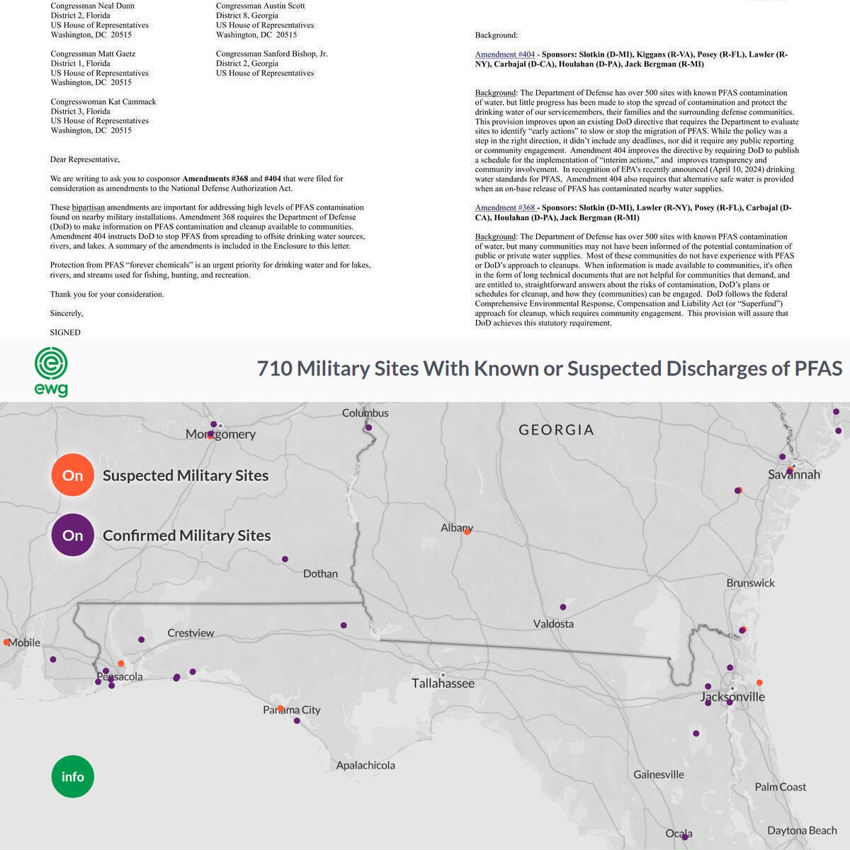 Letter, Amendments, and map