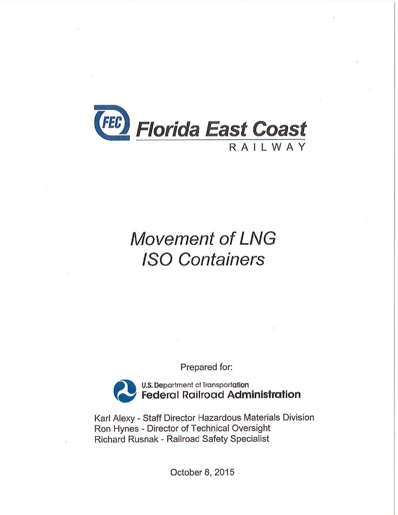 2015-10-08 FECR Movement of LNG ISO Containers