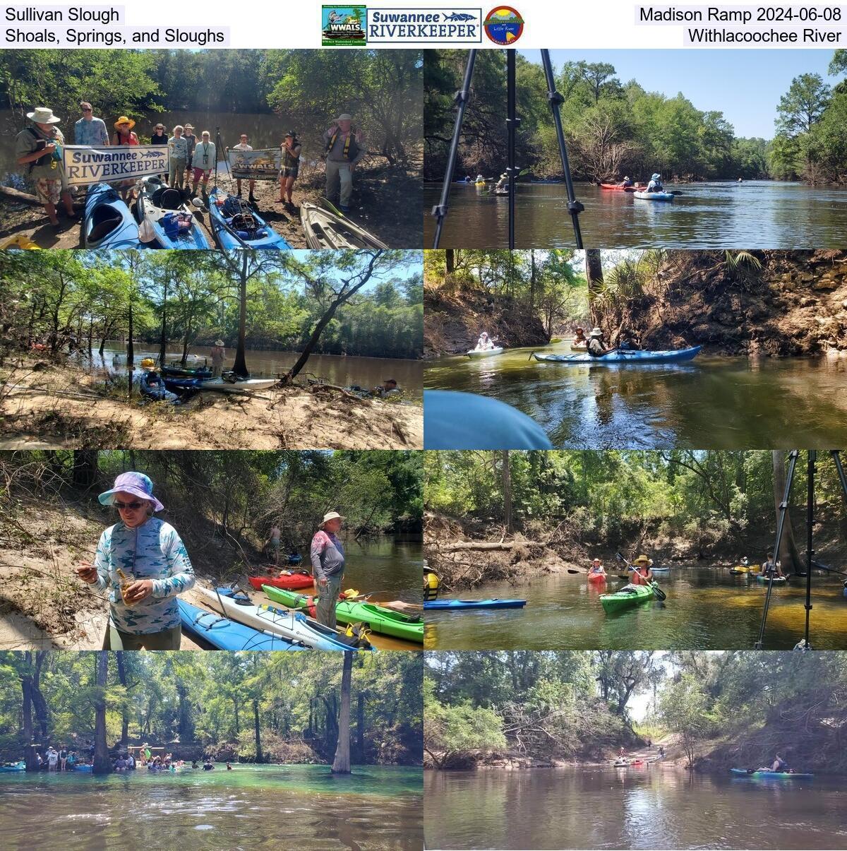 Sullivan Landing to Madison Ramp, 2024-06-08: Shoals, Springs, and Sloughs, Withlacoochee River between Madison and Hamilton Counties, Florida