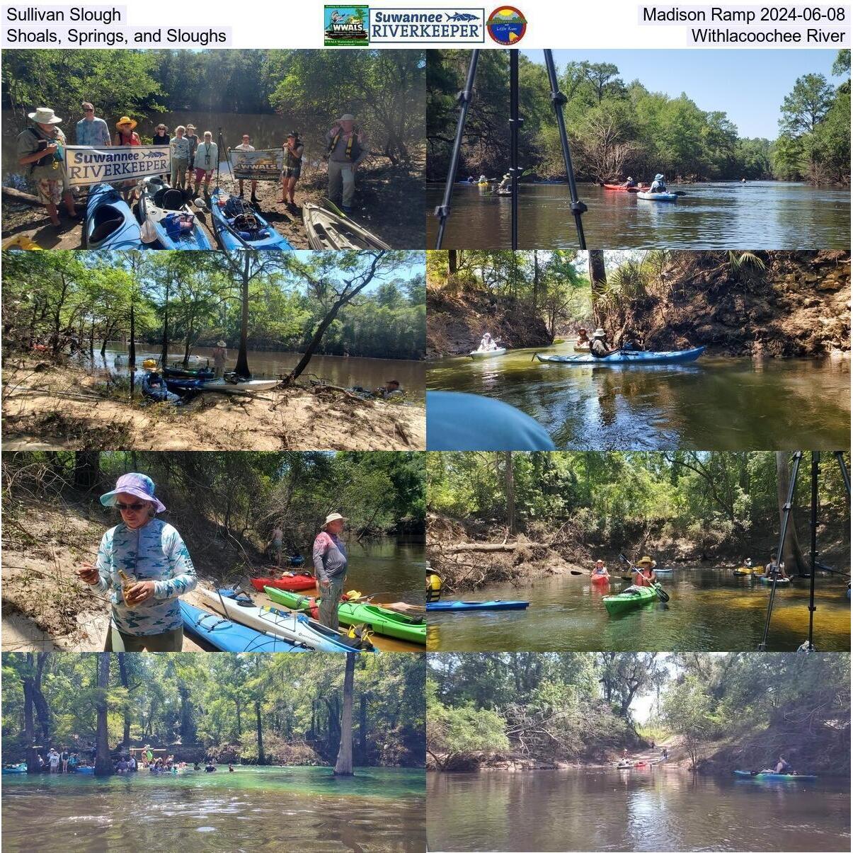 Sullivan Landing to Madison Ramp, 2024-06-08: Shoals, Springs, and Sloughs, Withlacoochee River between Madison and Hamilton Counties, Florida