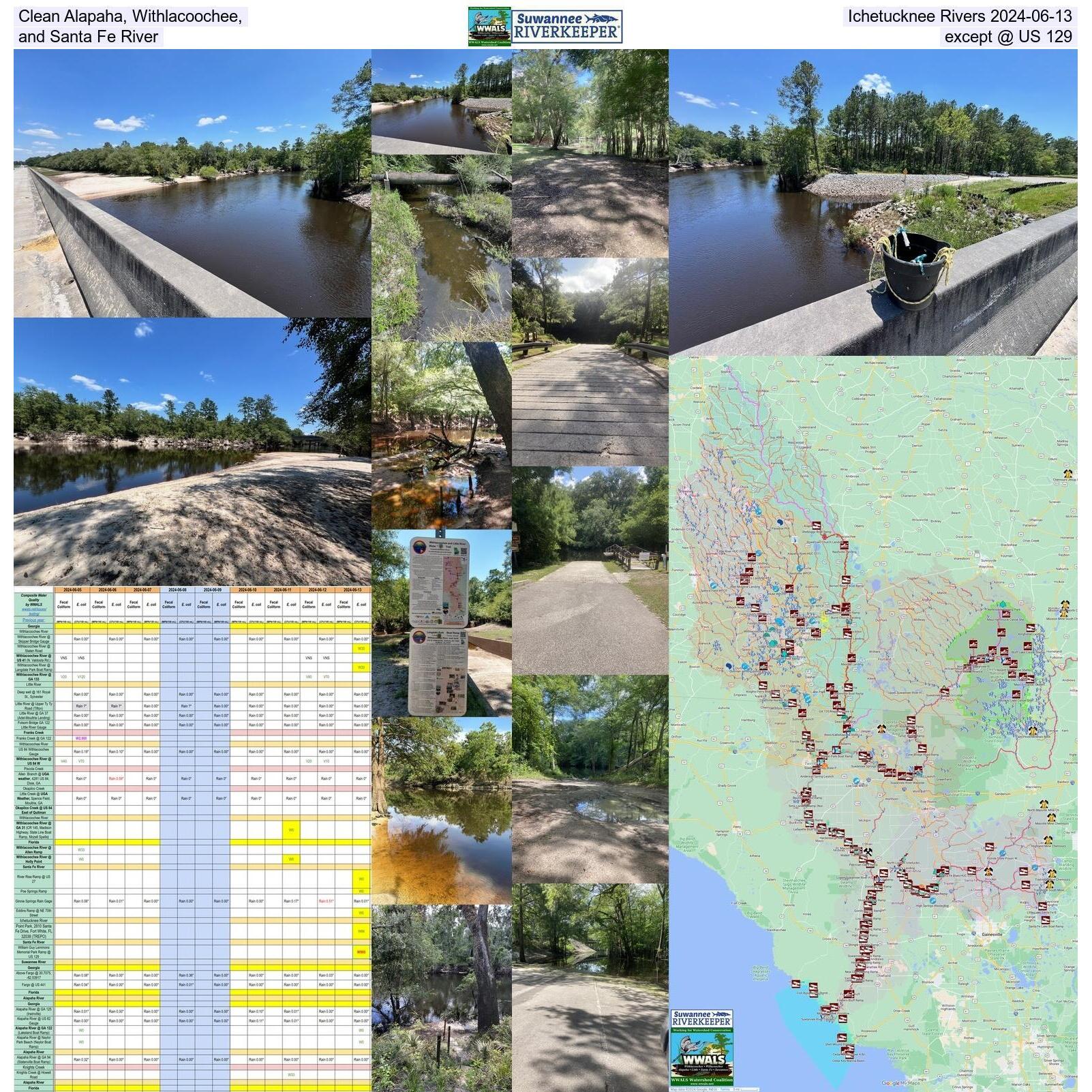 Clean Alapaha, Withlacoochee, Ichetucknee, and Santa Fe Rivers except at US 129 2024-06-13