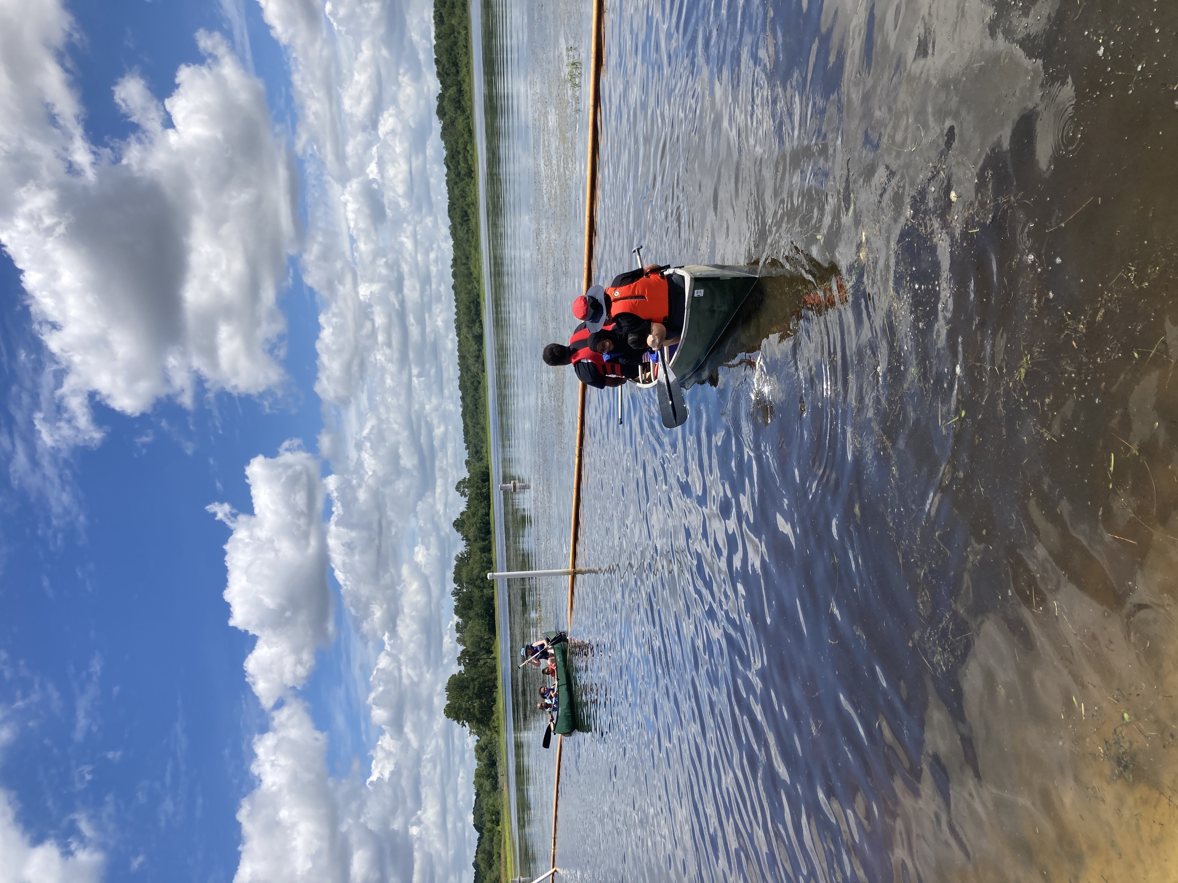 Canoe coming in, canoe going out, 12:31:21 --Gretchen Quarterman