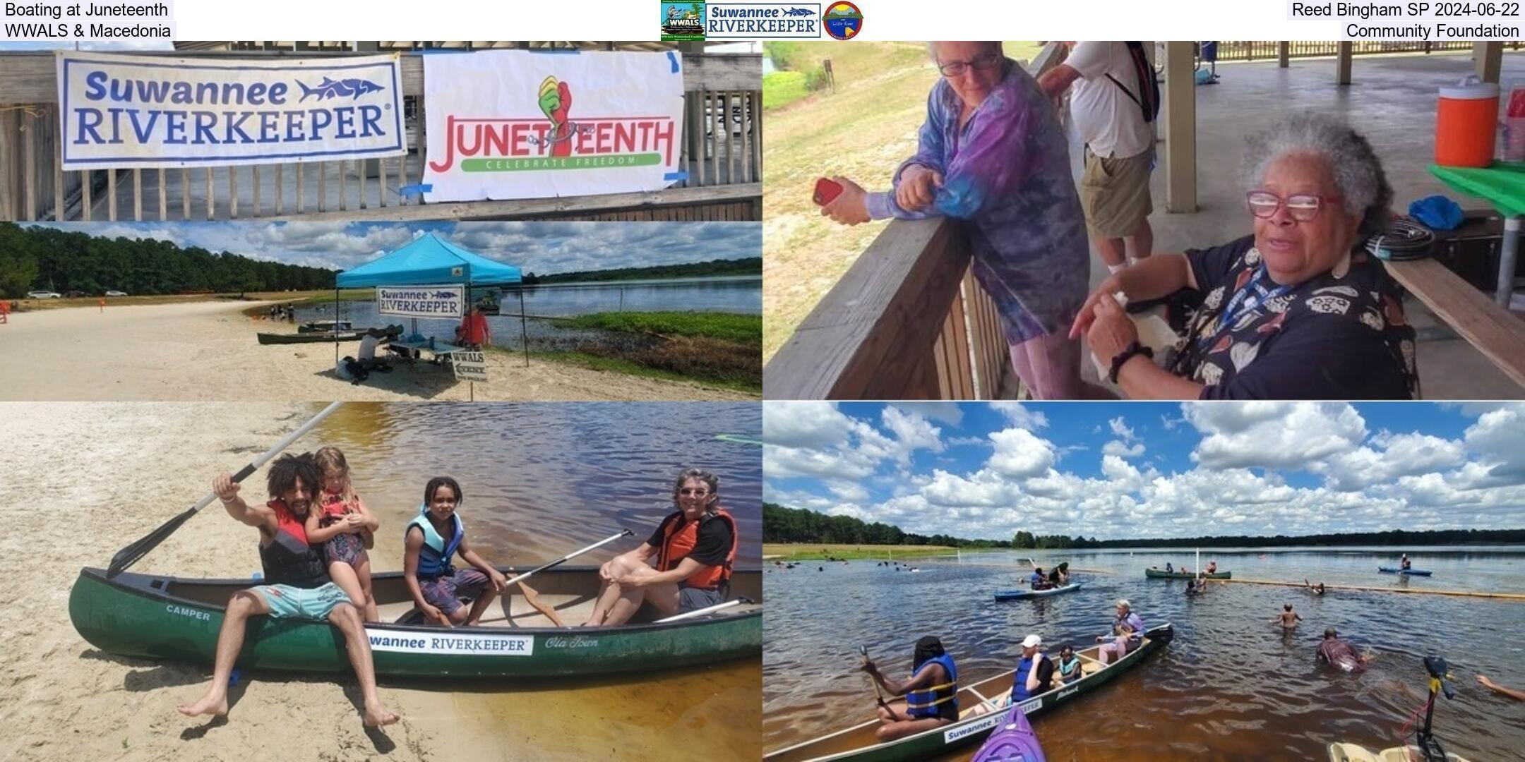 Boating at Juneteenth, Reed Bingham SP 2024-06-22, WWALS & Macedonia Community Foundation