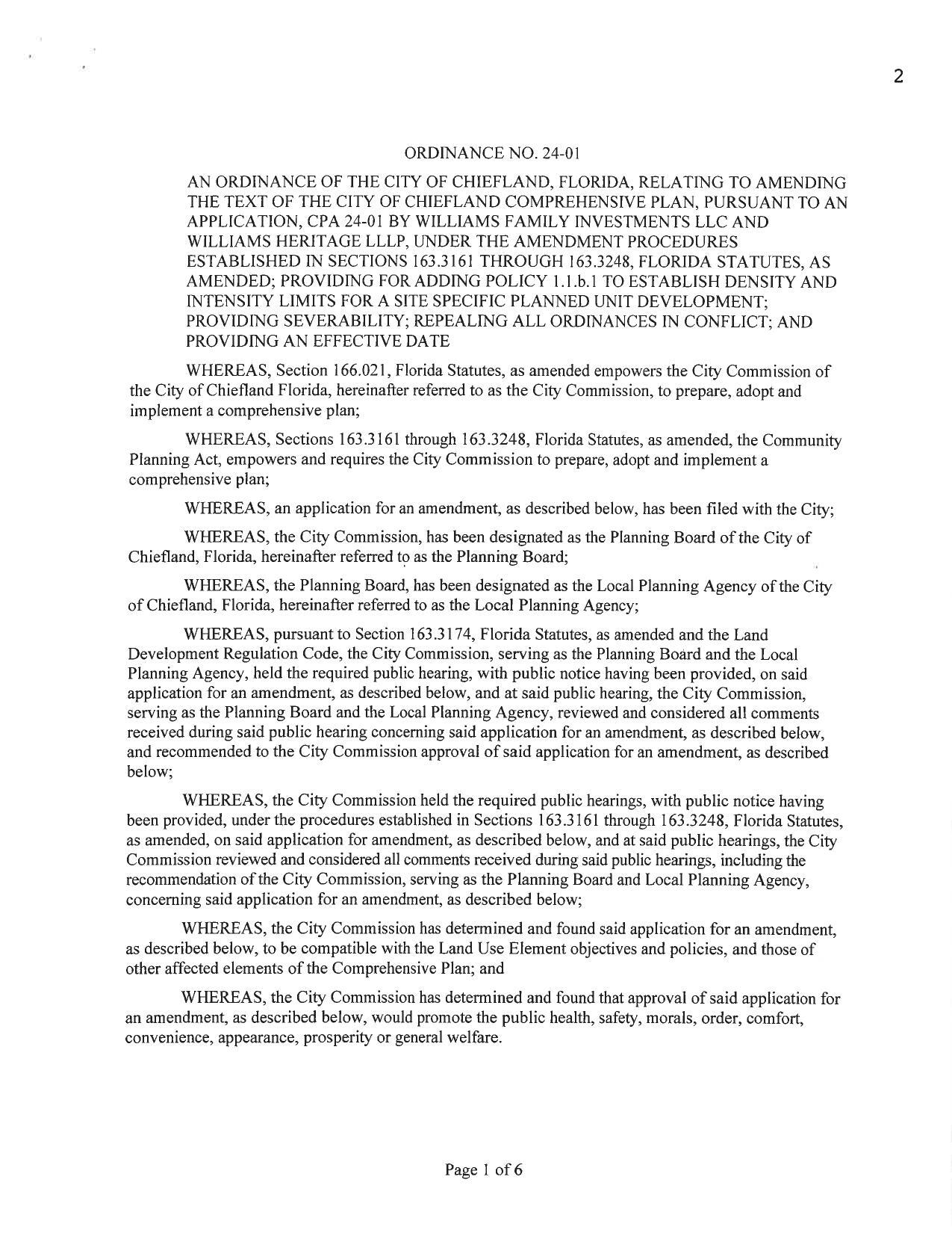 ORDINANCE NO. 24-01