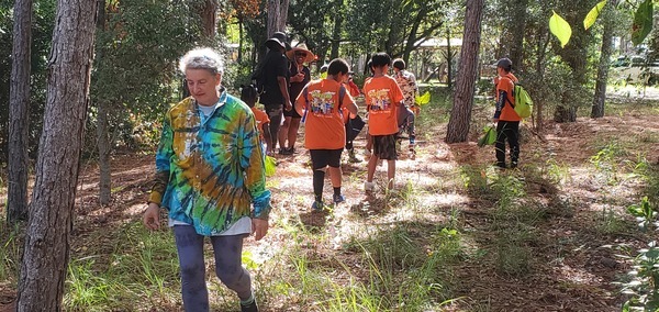 Students off to the next station