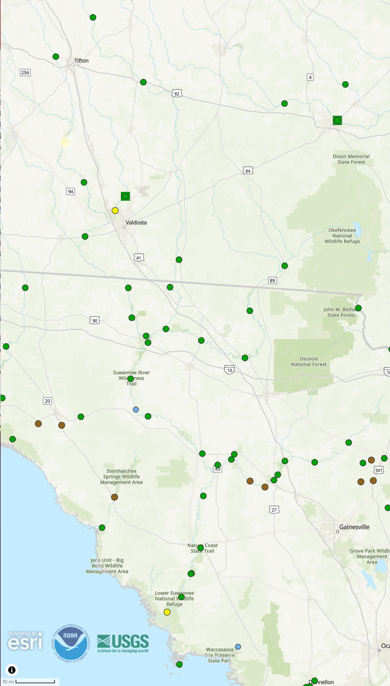 Map: NOAA water levels 2024-07-05