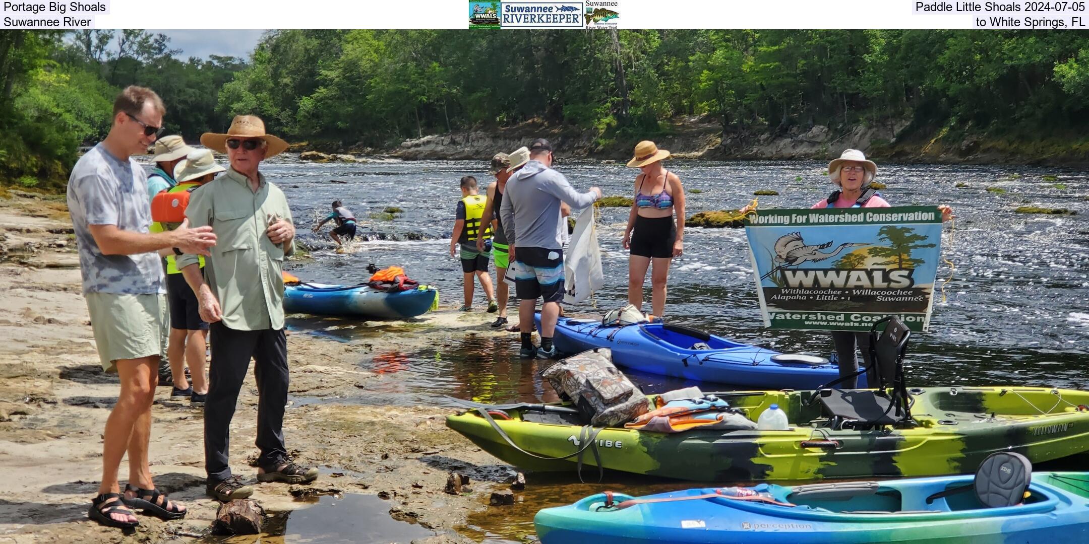 Portage Big Shoals, Paddle Little Shoals 2024-07-05, Suwannee River, to White Springs, FL