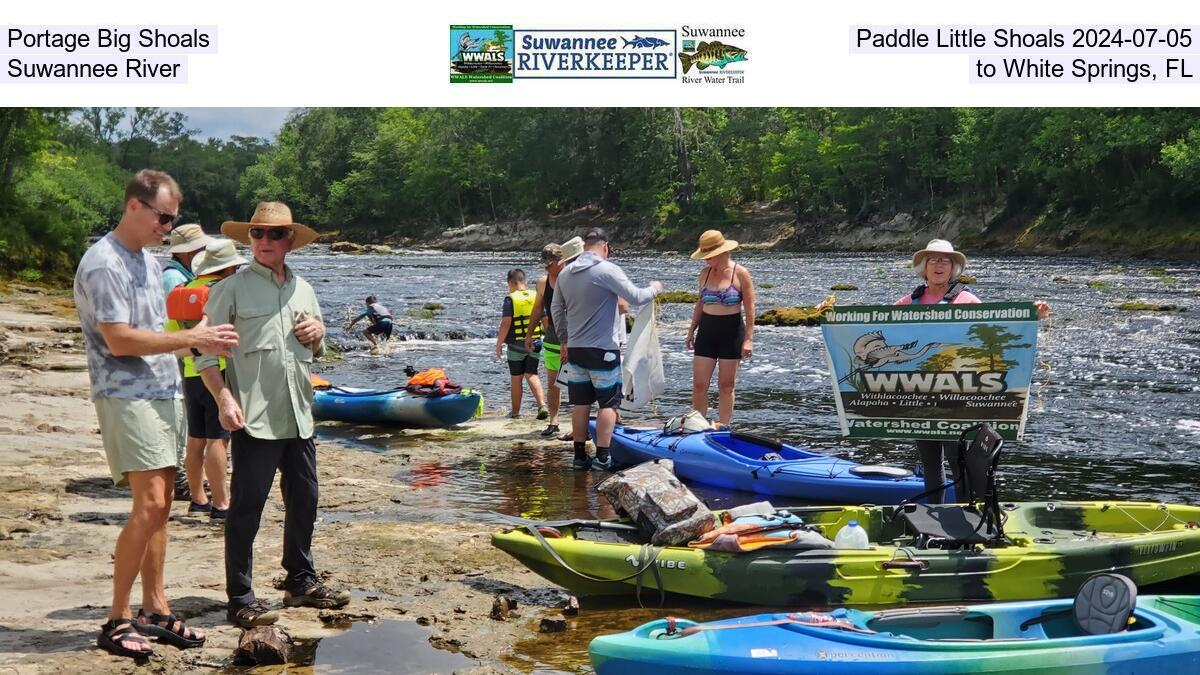 Portage Big Shoals, Paddle Little Shoals 2024-07-05, Suwannee River, to White Springs, FL