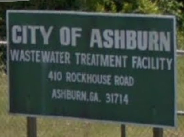 Sign: City of Ashburn Wastewater Treatment Facility --Google Streetview