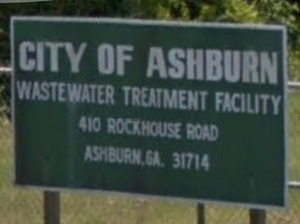 [Sign: City of Ashburn Wastewater Treatment Facility --Google Streetview]