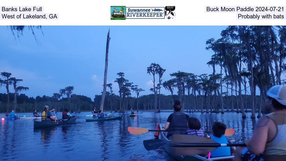 Banks Lake Full Buck Moon Paddle 2024-07-21, West of Lakeland, GA, Probably with bats