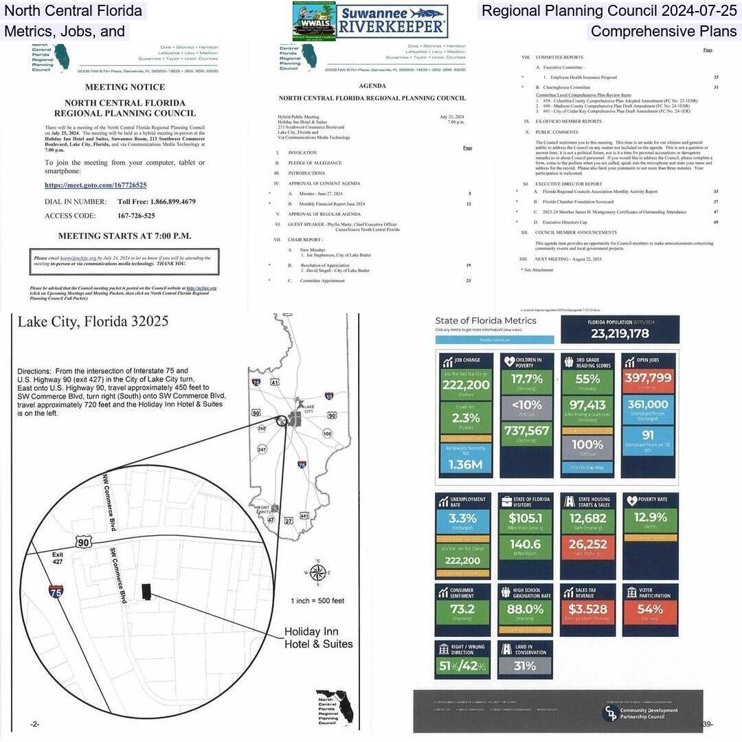 North Central Florida Regional Planning Council 2024-07-25, Metrics, Jobs, and Comprehensive Plans