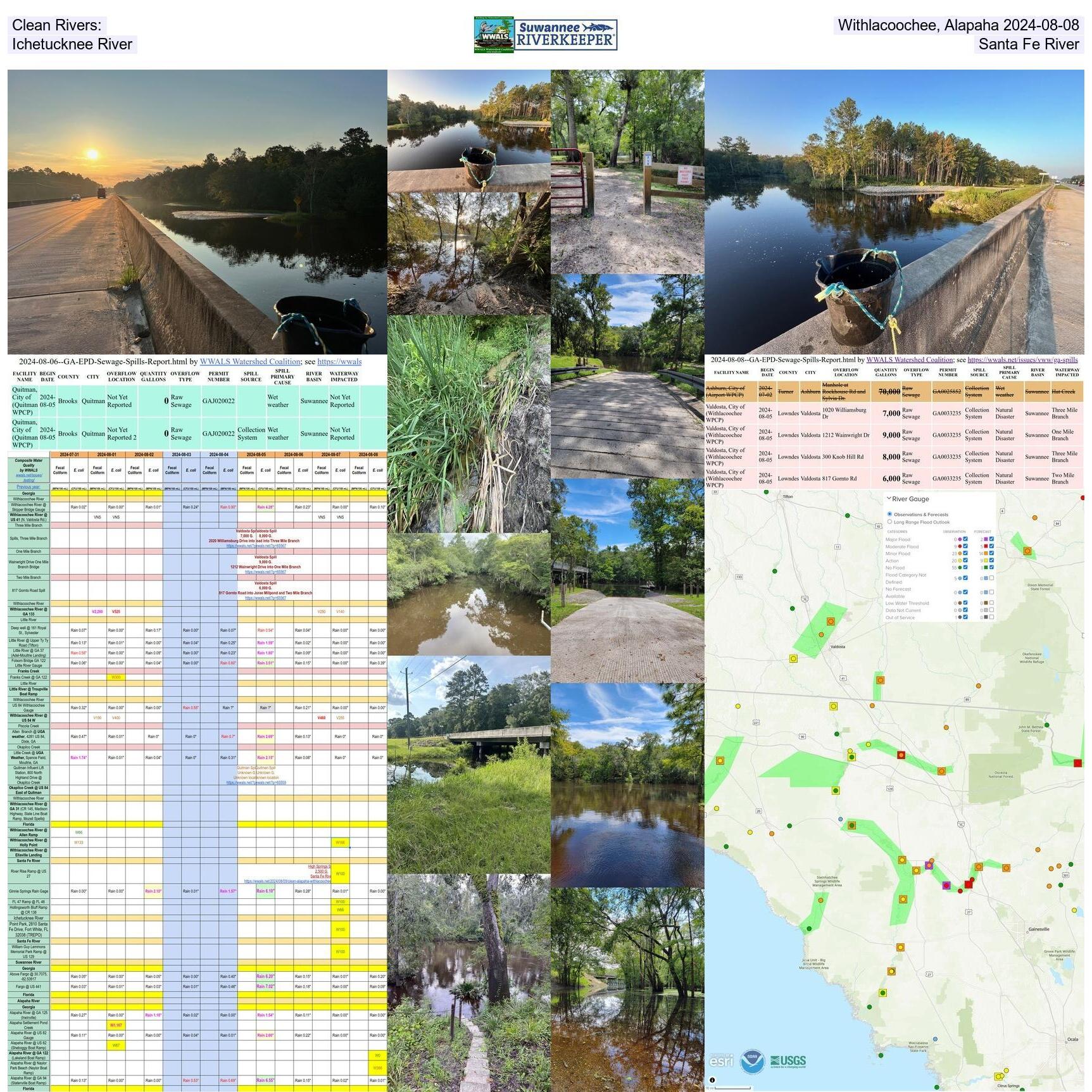 Clean Rivers: Withlacoochee, Alapaha, Ichetucknee, Santa Fe 2024-08-08