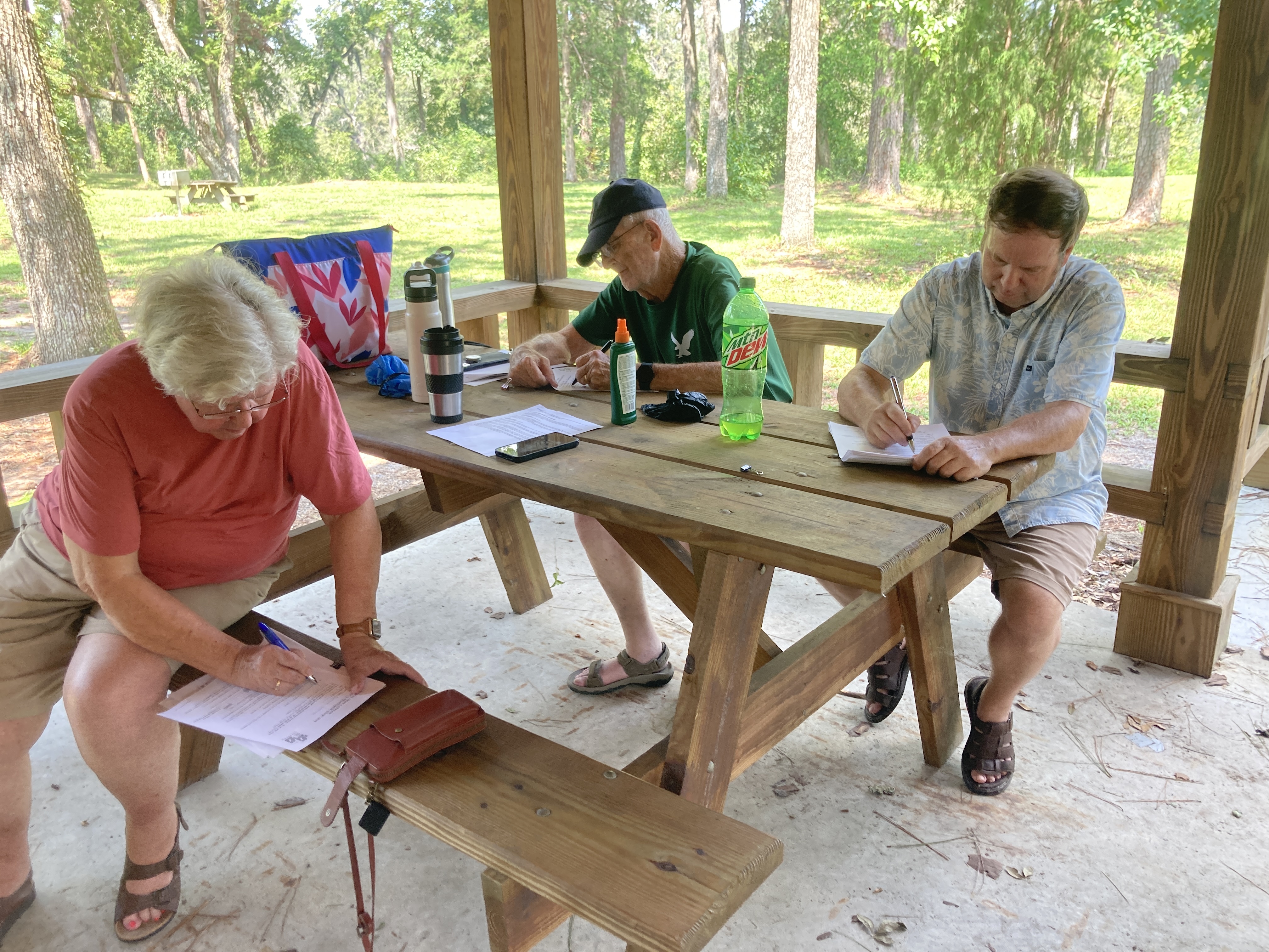 The Lee family taking the test