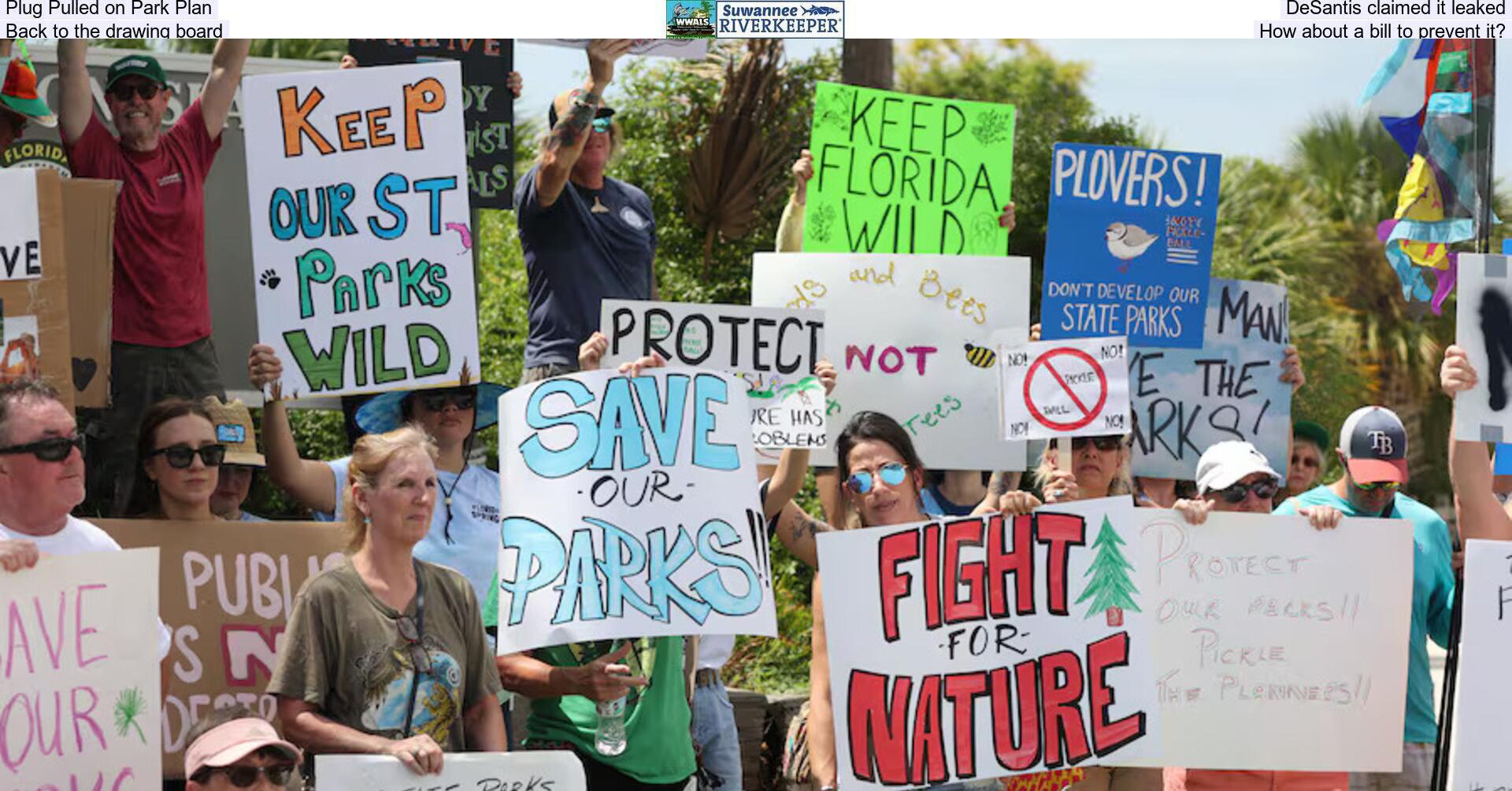 Plug Pulled on Park Plan, DeSantis claimed it leaked, Back to the drawing board, How about a bill to prevent it?