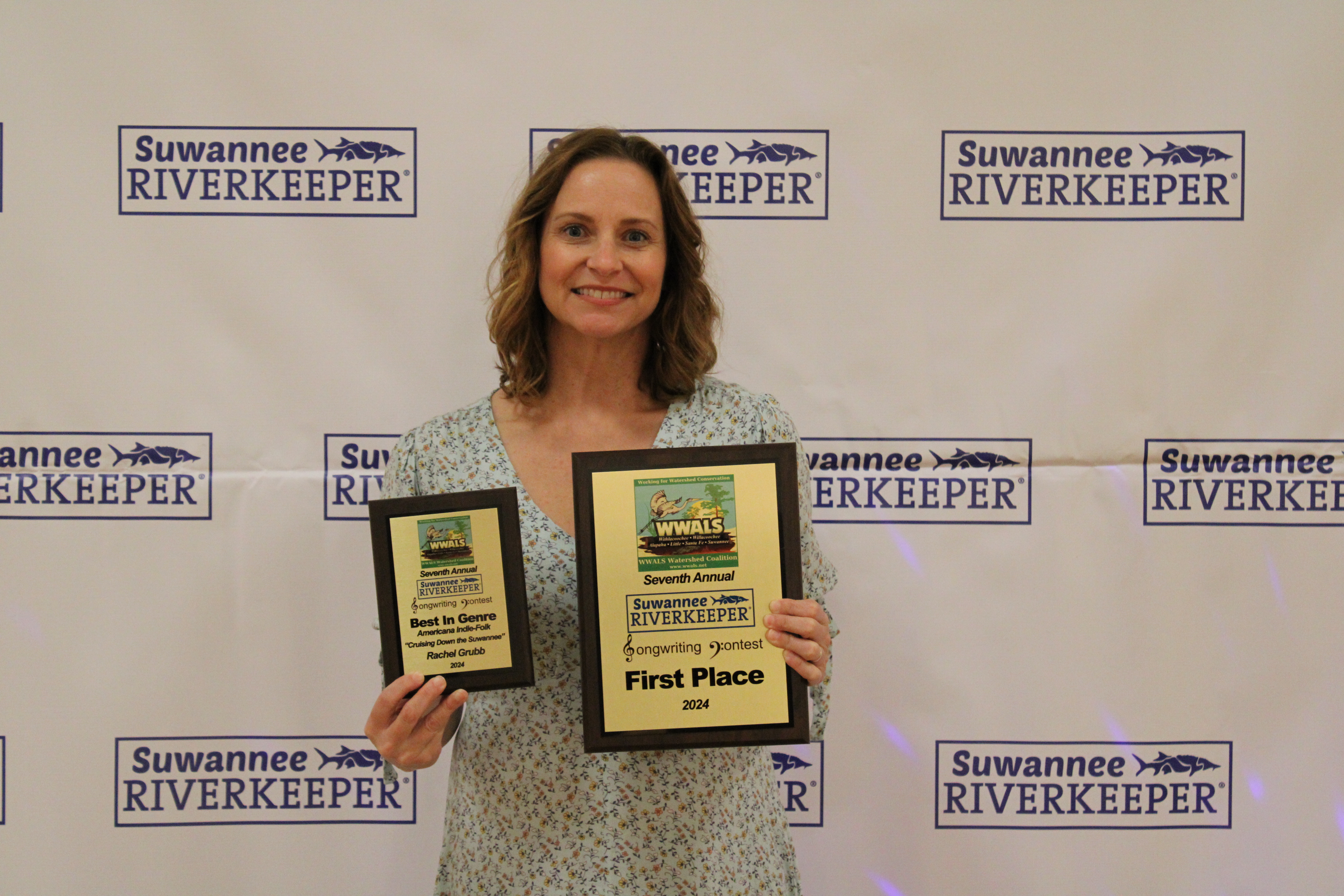 Rachel Grubb with her two prize plaques --Karen Corbin