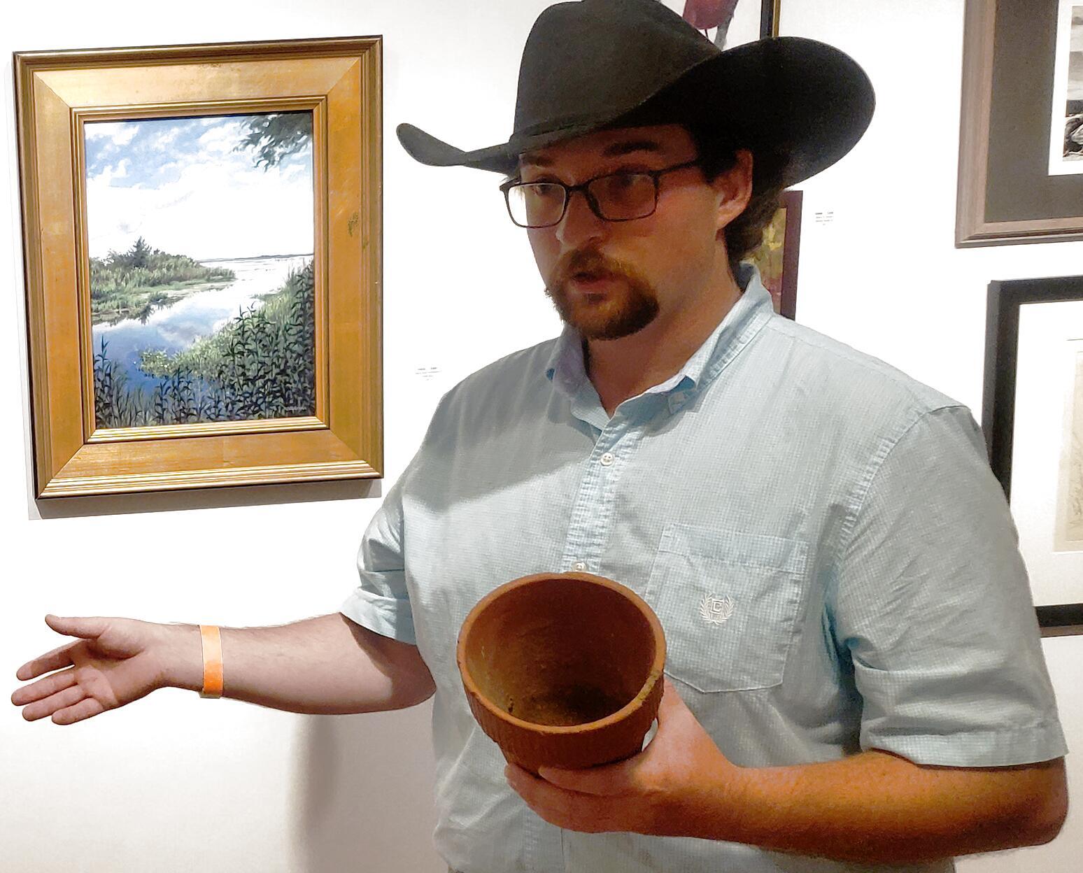 Chris Adams with a turpentine pot 2024-09-22