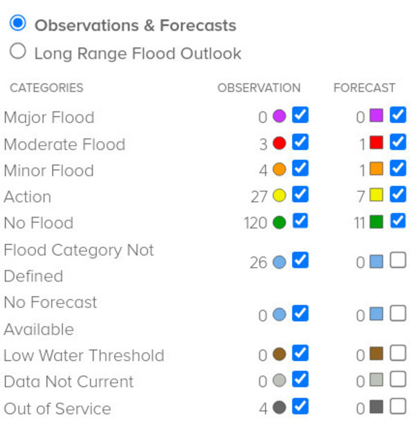 Legend: NOAA River Gauges 2024-09-14