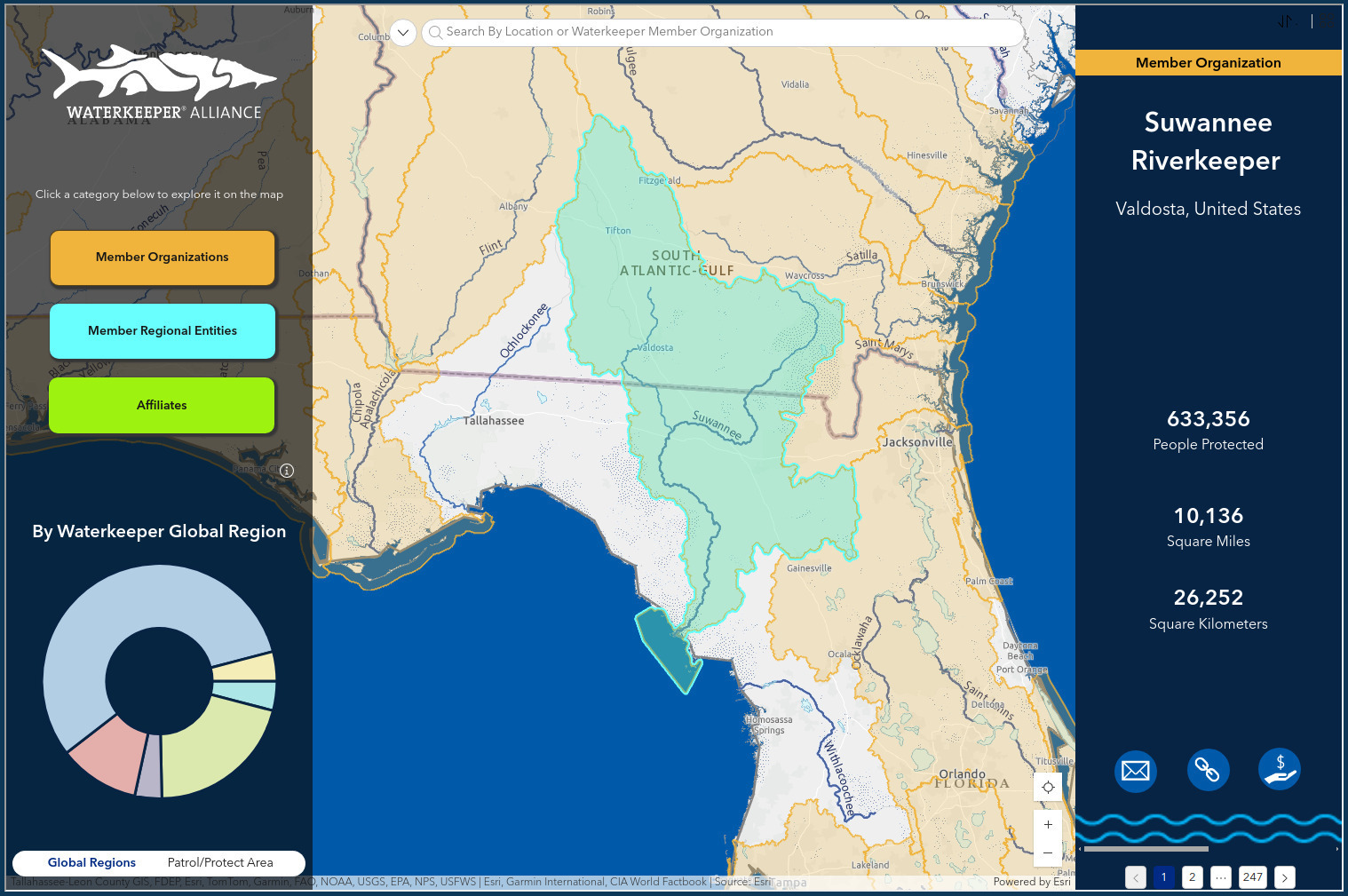 Map: Suwannee Riverkeeper in Waterkeeper Alliance Members