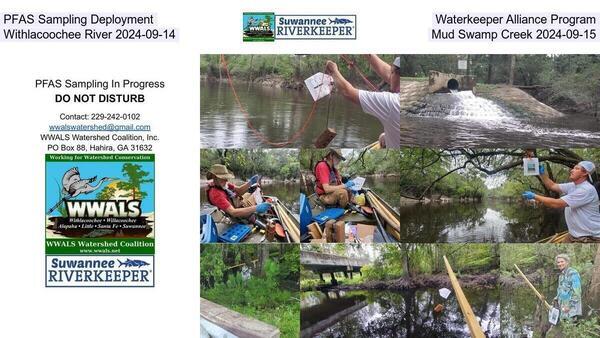 PFAS Sampling Deployment, Waterkeeper Alliance Program, Withlacoochee River 2024-09-14, Mud Swamp Creek 2024-09-15