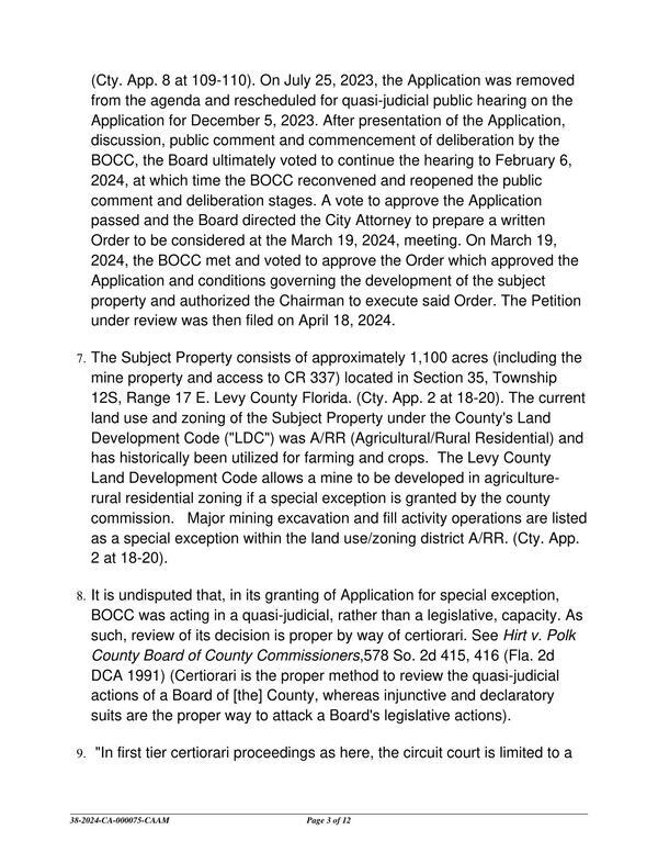 It is undisputed that, in its granting of Application for special exception, BOCC was acting in a quasi-judicial, rather than a legislative, capacity.