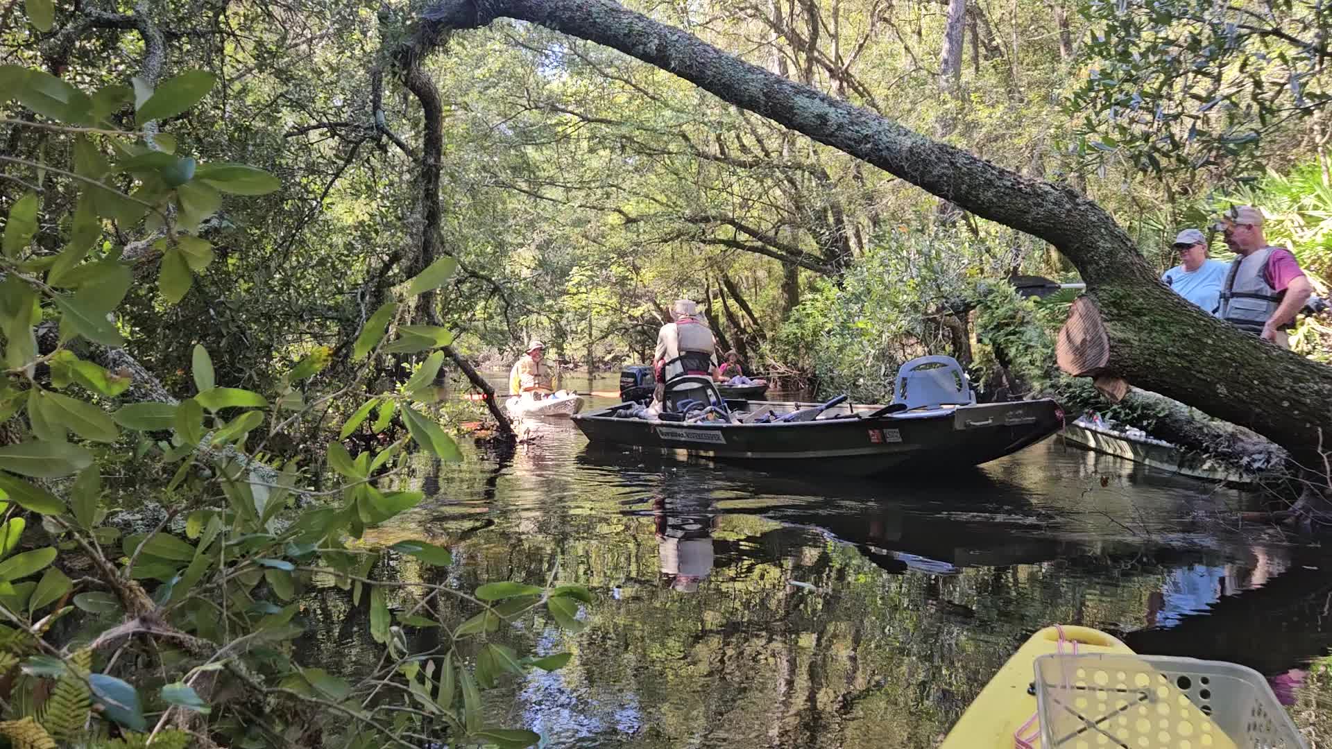 Movie: Outboard started on the second pull --Darlene Eanes Ray, 11:01:37, 31.2090010, -83.5101561 (19M)