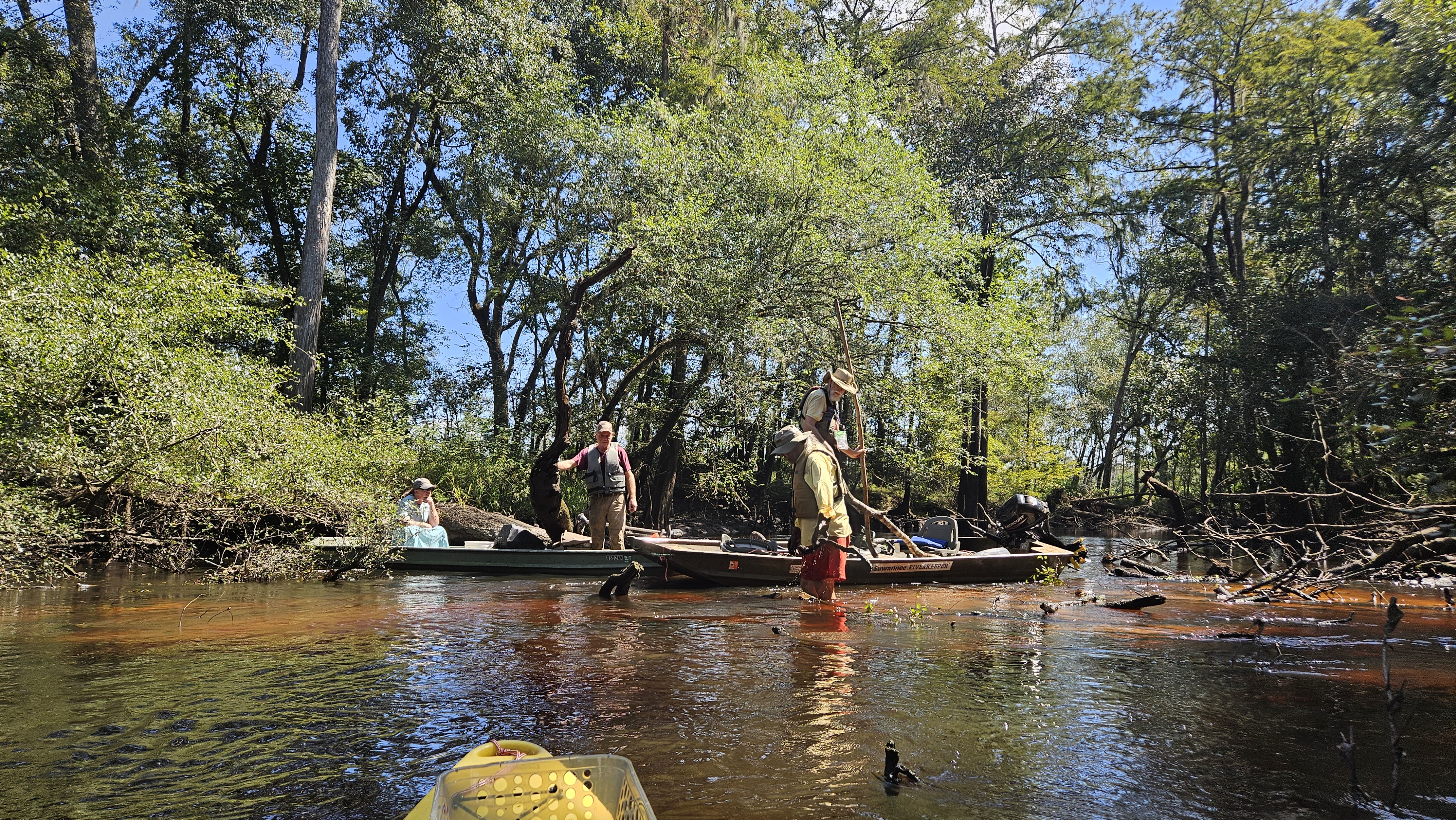 Lon extricating the WWALS jon boat --Darlene Eanes Ray, 12:18:18, 31.2121907, -83.5114888