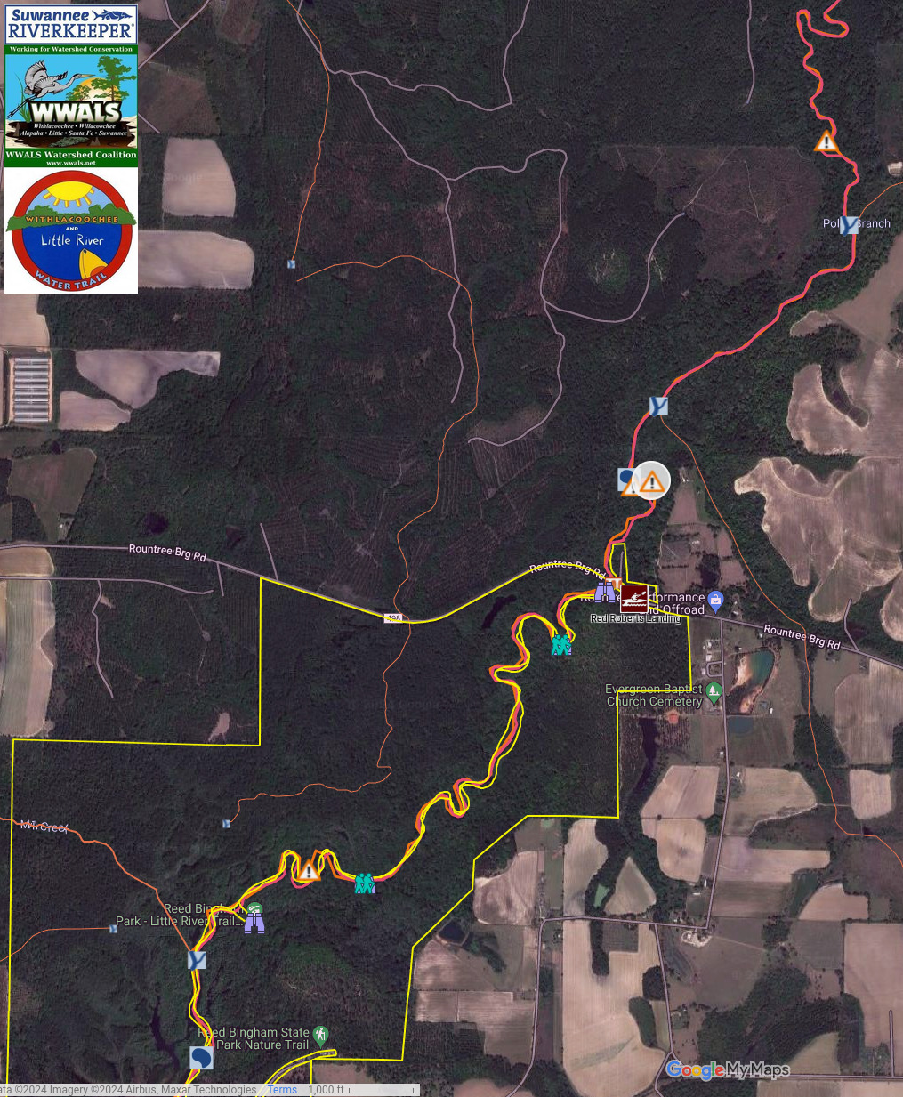 Map: Little River near Red Roberts Landing in WLRWT