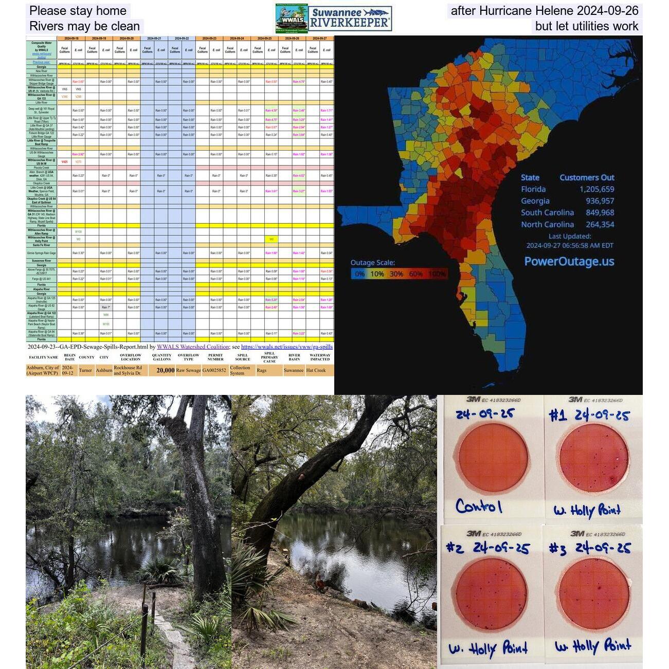 Please stay home after Hurricane Helene 2024-09-26 Rivers may be clean, but let utilities work.