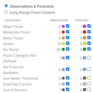 [Legend: NOAA River Gauges 2024-10-04]