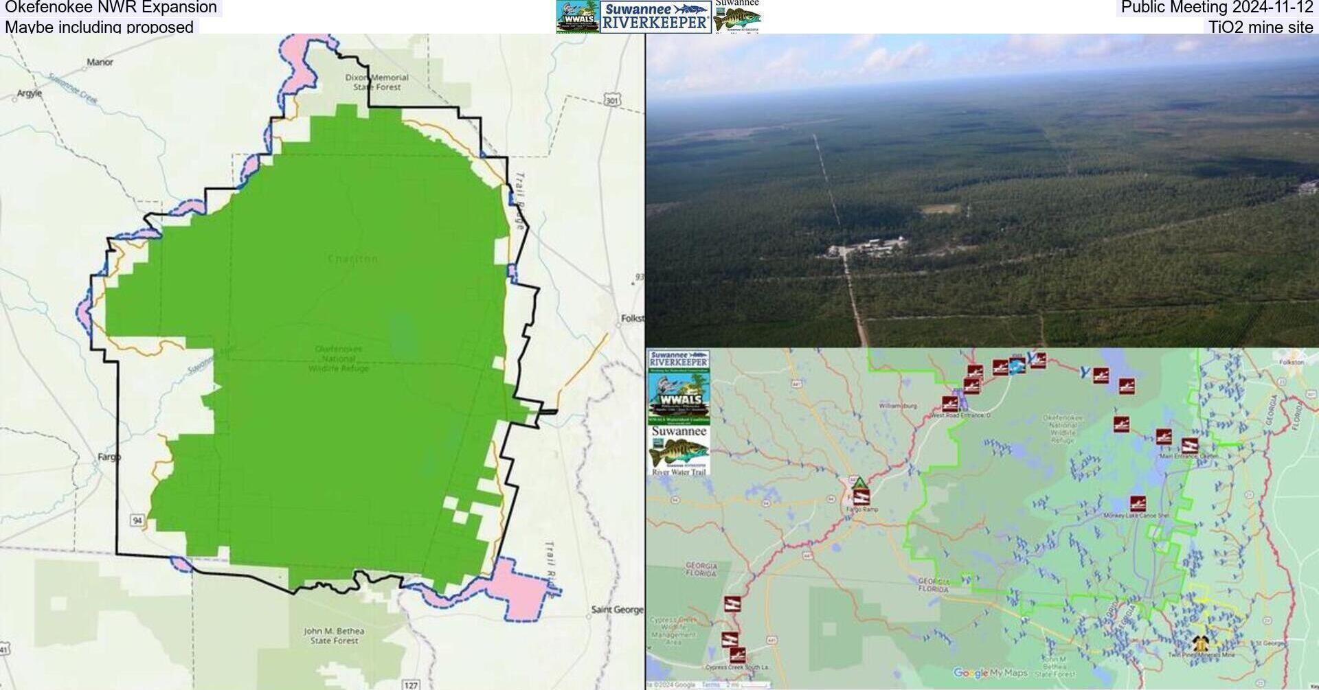 Okefenokee NWR Expansion Public Meeting 2024-11-12, Maybe including proposed TiO2 mine site