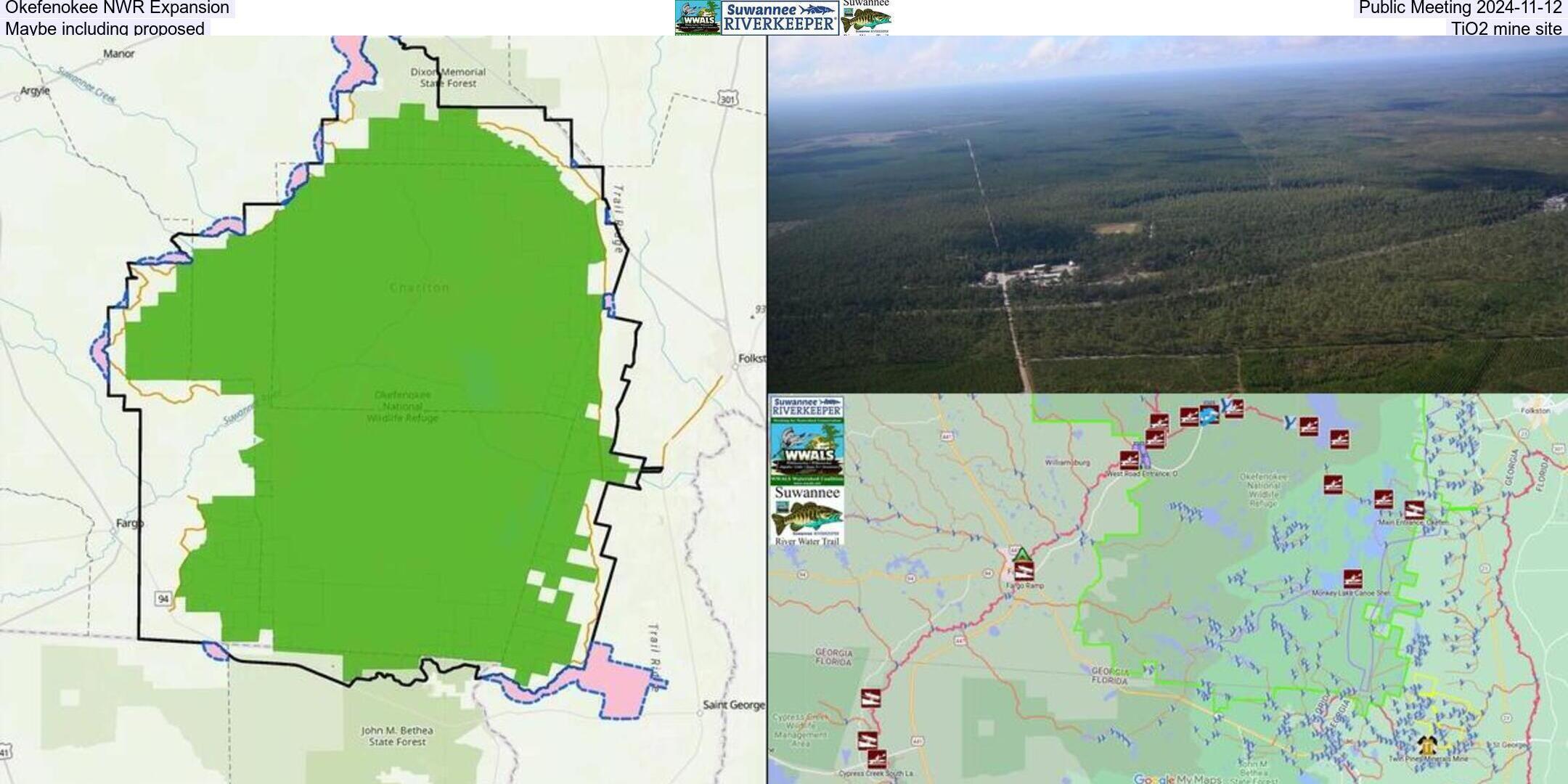 Okefenokee NWR Expansion Public Meeting 2024-11-12, Maybe including proposed TiO2 mine site