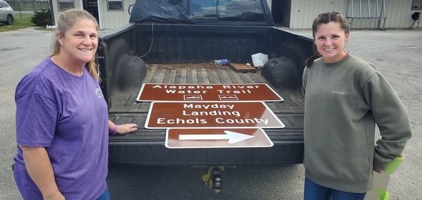 Right: Kayla R. Hancock, Sign Supply Supervisor, GDOT, Tifton