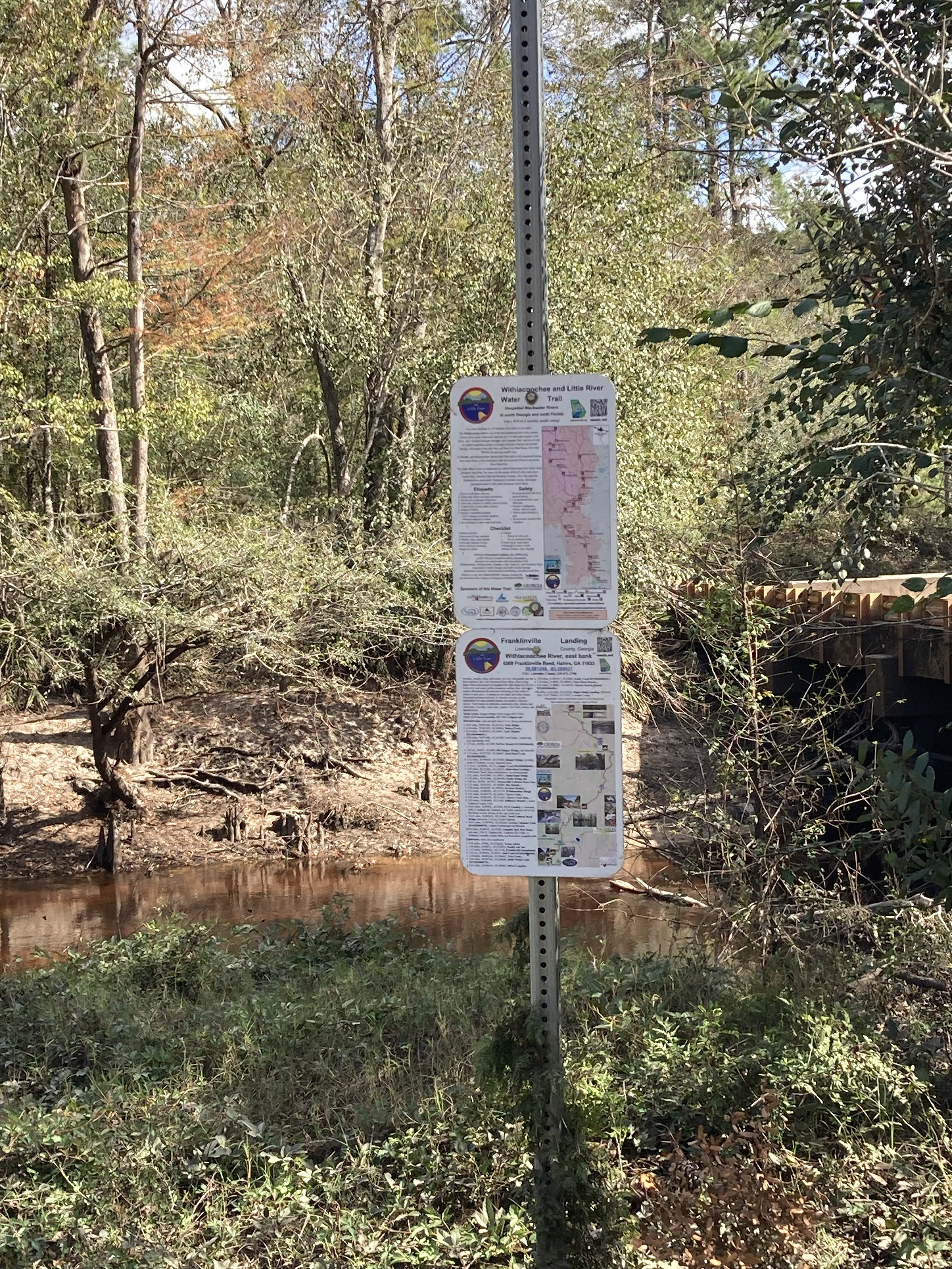 Franklinville signs, Withlacoochee River @ Frankinville Road 2024-10-31