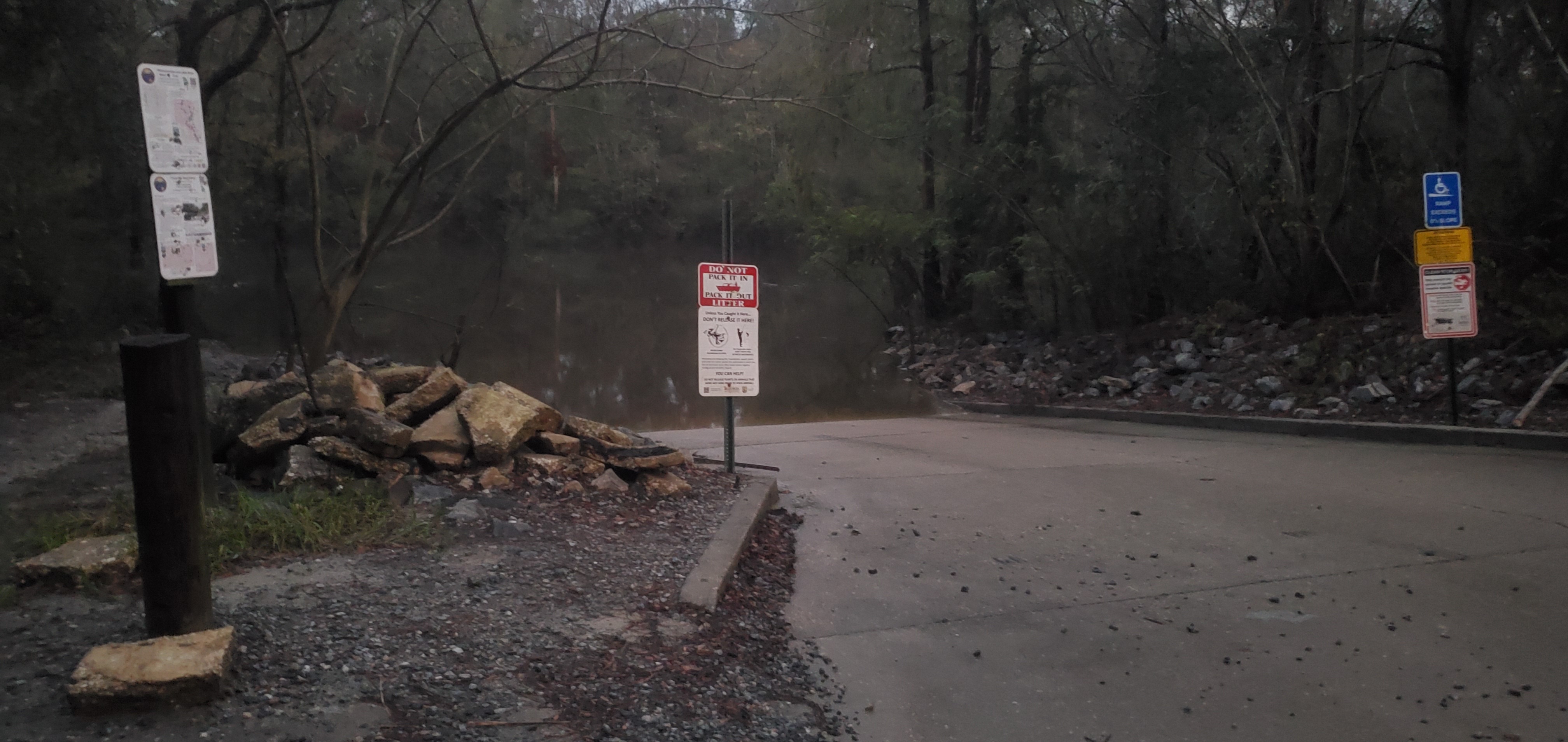 Water Trail signs, Troupville Boat Ramp, Little River 2024-11-07