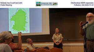 [Nobody has to sell land with Okefenokee NWR expansion, Public Meeting, Folkston, GA 2024-11-12]