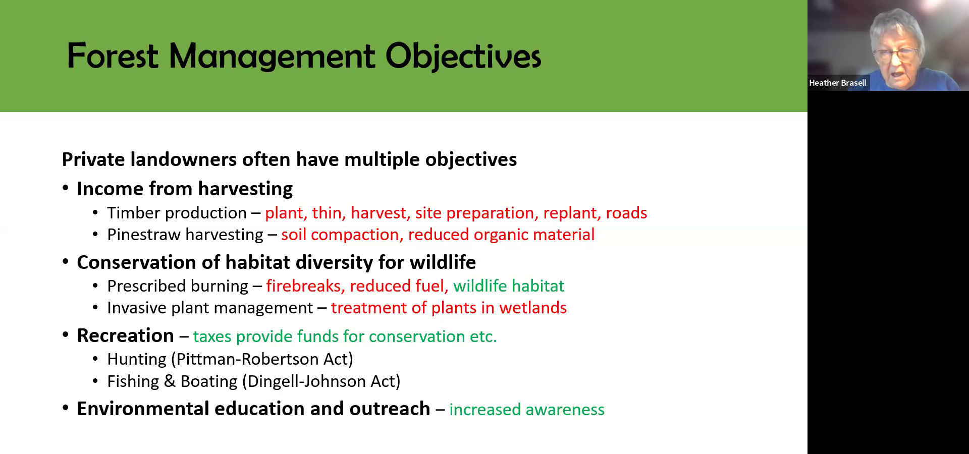 Forest Management Objectives