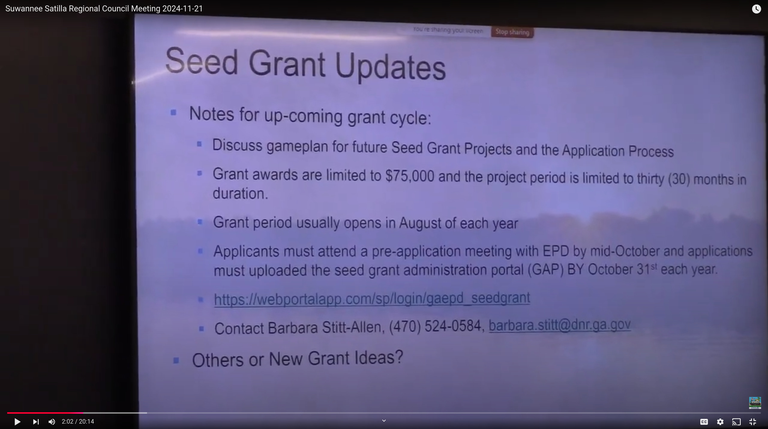 Seed Grant Cycle