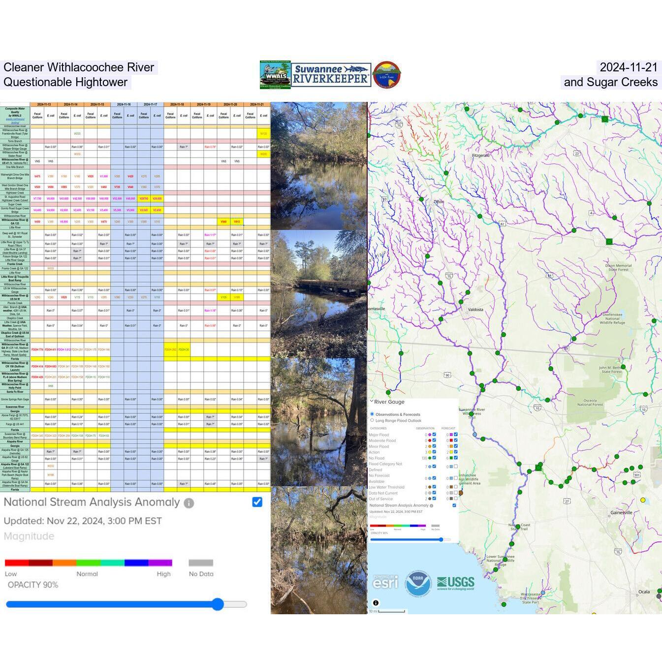 Cleaner Withlacoochee River 2024-11-21 Questionable Hightower and Sugar Creeks